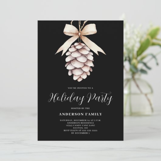 Elegant Pinecone kerstfeest Kaart (Staand voorkant)