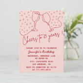 Elegant Pink 23e anniversaire invitations Cheers (Debout devant)