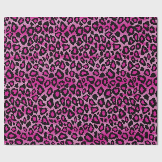 Elegant Pink and Black Leopard Print Cadeaupapier (Vlak)
