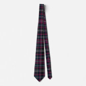 Elegant Pink and Black Plaid Gingham Pattern Stropdas (Voorkant)