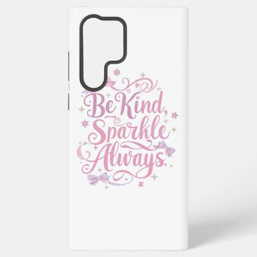 Elegant Pink and Purple Sparkle Script Samsung Galaxy Hoesje (Achterkant)