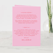 Elegant Pink and Red Classic Wedding Programma (Achterkant)