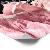 Elegant Pink and Silver Flowers Birthday Part Poster (Hoek)