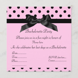 ELEGANT PINK BACHELORETTE INVITATIE KAART