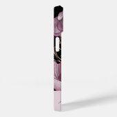 Elegant Pink & Black Floral Monogrammen Case-Mate iPhone Case (Achterkant / Rechts)