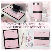 Elegant Pink Black Monogram Executive Planner