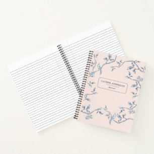 Elegant Pink & Blue French toile Journal Notitieboek