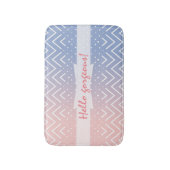 Elegant Pink Blue pastel Chevron Hallo Badmat (Voorkant Verticaal)