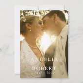 Elegant Pink Blush Gold Floral Weddenfoto Bedankkaart (Achterkant)