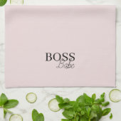 Élégant Pink Boss Babe Serviette de cuisine (Plié)