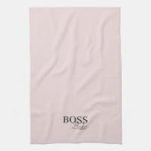 Élégant Pink Boss Babe Serviette de cuisine (Vertical)
