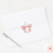 Elegant Pink Bow Aqiqah Ronde Sticker (Envelop)
