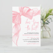 Elegant Pink Bow Bridal Shower Kaart (Staand voorkant)