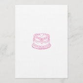 Elegant Pink Bow & Cake Sweet 16 Birthday Party Kaart (Achterkant)