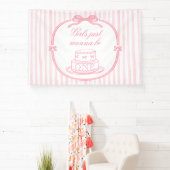Elegant Pink Bow Coquette Girl 1st Birthday Spandoek (Insitu)