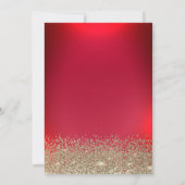 Elegant Pink Bow Gold Diamond Red Sweet 16 Kaart (Achterkant)