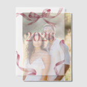 Elegant Pink Bow Graduation Party Vellum Uitnodigingen (Offset (Koppel))