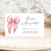 Elegant Pink Bow How Big Is Mommys Belly Informatiekaartje