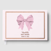 Elegant Pink Bow It's a Girl Baby Shower Rose Gold (Recto)