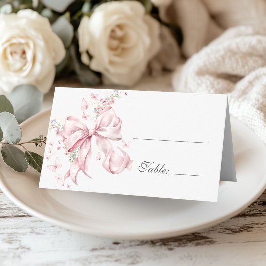 Elegant Pink Bow Pearls Floral Table