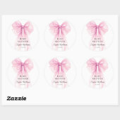Elegant Pink Bow Stickers Watercolor (Feuille)