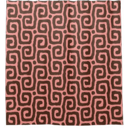 Elegant pink &brown Abstract pattern Douchegordijn