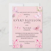 Elegant Pink Butterfly Wedding Invitation | Edit (Devant)
