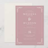 Elegant Pink Calligraphy With Floral Kaart (Voorkant / Achterkant)