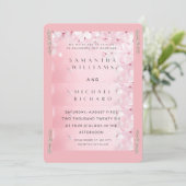 Elegant Pink Cherry Blossom Wedding Invitation - C (Debout devant)