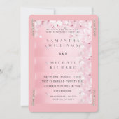Elegant Pink Cherry Blossom Wedding Invitation - C (Devant)