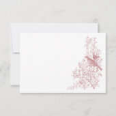 Elegant Pink Chinoiserie Nature & Birds Wedding QR RSVP Kaartje (Achterkant)