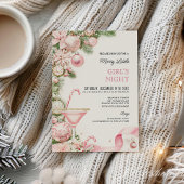 Elegant Pink Christmas Girls Night Invitation