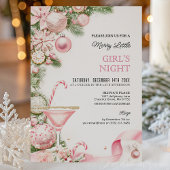 Elegant Pink Christmas Girls Night Invitation