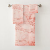 Elegant Pink Coral Marble Bad Handdoek (Insitu)