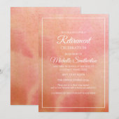 Elegant Pink Coral Waterverf Retirement Kaart (Voorkant / Achterkant)