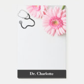 Elegant Pink Daisy Doctor stethoscoop Post-it® Notes (Voorkant)