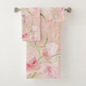 Élégant Pink De Paix Moderne Lys Sur Soie Peach (En situation)