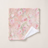 Élégant Pink De Paix Moderne Lys Sur Soie Peach (Gant de toilette)
