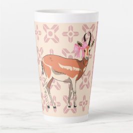 Elegant Pink Doe-patterned Christmas  Latte Mok