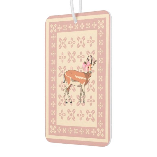Elegant Pink Doe-patterned Christmas Luchtverfrisser (Links)
