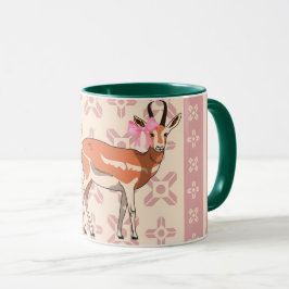Elegant Pink Doe-patterned Christmas  Mok