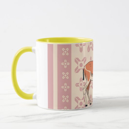 Elegant Pink Doe-patterned Christmas  Mok (Links)