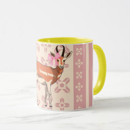Elegant Pink Doe-patterned Christmas  Mok