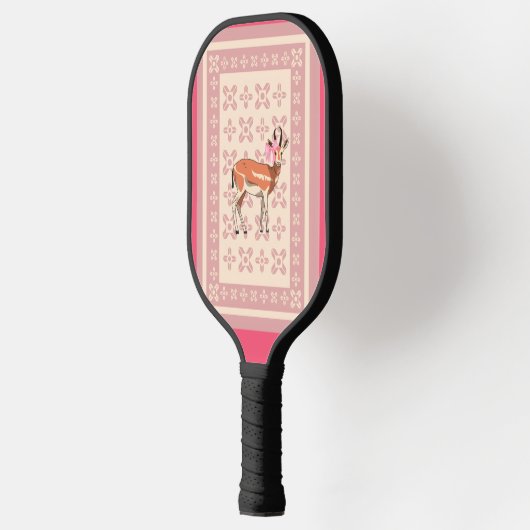 Elegant Pink Doe-patterned Christmas Pickleball Paddle (Links)