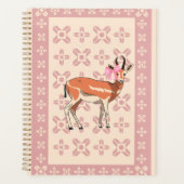 Elegant Pink Doe-patterned Christmas Planner (Voorkant)