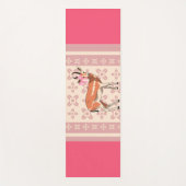Elegant Pink Doe-patterned Christmas Yogamat (Voorkant)