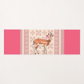 Elegant Pink Doe-patterned Christmas Yogamat (Voorkant (horizontaal))