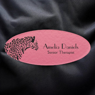 Elegant Pink en Black Jaguar Naambadge