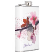 Elegant Pink en Paarse Cherry Blossom Heupfles (Rechts)