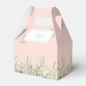 Elegant Pink First Heilige Communie Greenery Favor Bedankdoosjes (Achterkant)